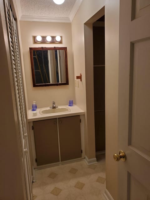 Combined shower/tub, jetted tub, hair dryer, towels