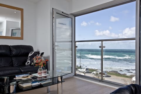 Views across Fistral Beach from the Juliet balcony