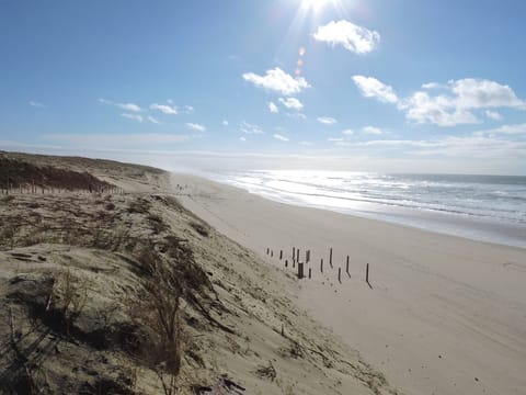 Beach nearby, sun loungers