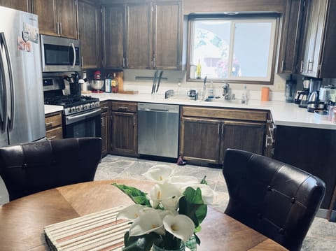 Kitchen with natural gas cook top