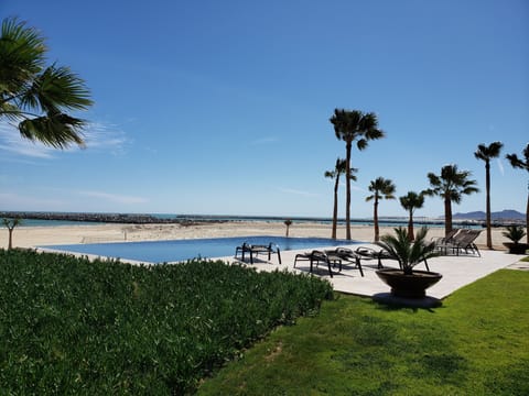 An infinity pool, a heated pool