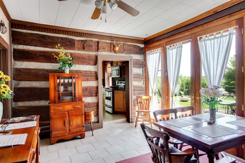 Look out over the beautiful property through the large windows and doors.