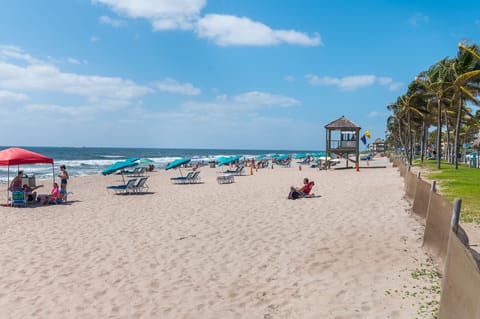 On the beach, beach towels