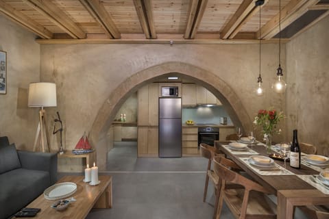 Dining area and living room