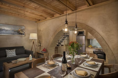 Dining area and living room