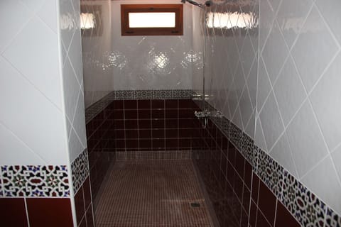 Combined shower/tub, hair dryer, bidet, towels