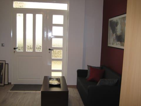 sitting area and front door