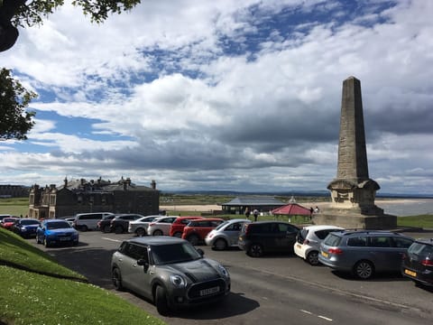 View of Martyrs' memorial, R&A and West Sands just outside house