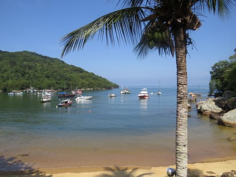 On the beach, sun loungers