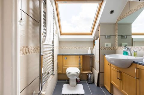 Combined shower/tub, jetted tub, hair dryer, towels