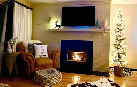 Gas fireplace that heats up very quickly! Smart TV