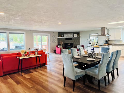 Dining area. And living room. Open concept