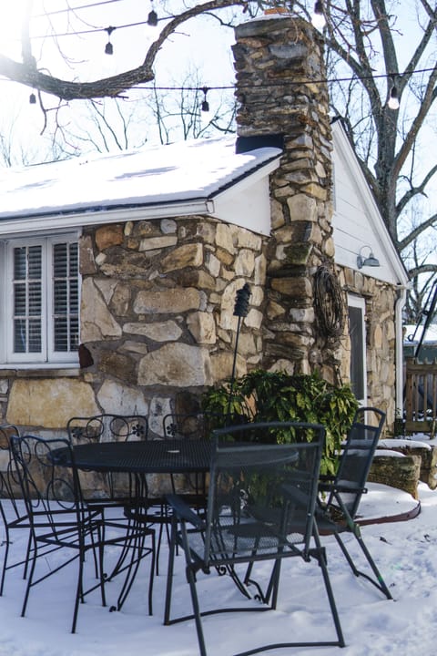 Cottage in the snow.
