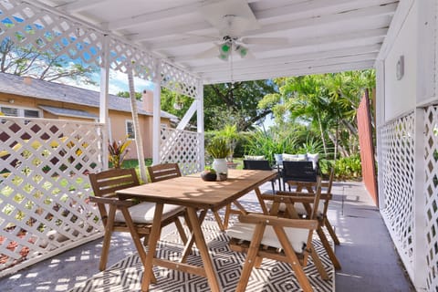Outdoor covered dining table