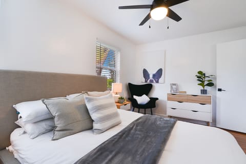 Bedroom has a view to the front yard