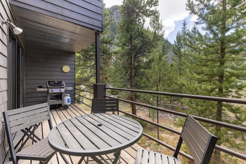 Large deck with gas grill and views of Mt Royal