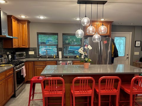 kitchen with large island