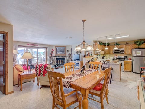 Large dining table doubles as a workspace