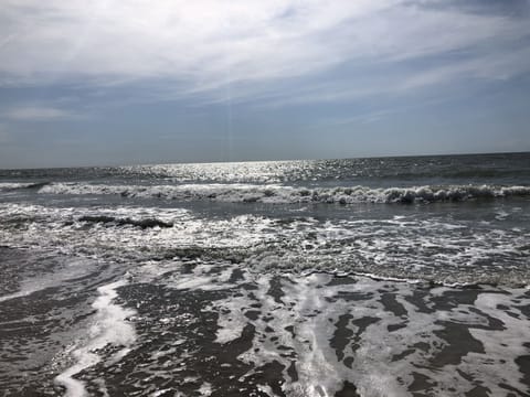 Beach nearby, sun loungers, beach towels