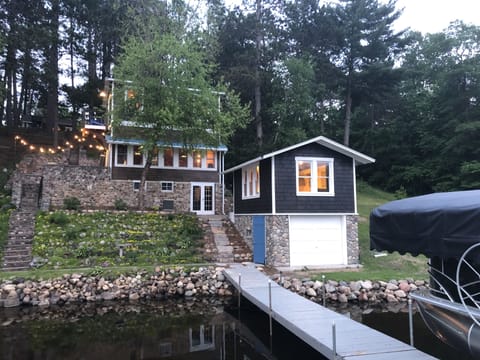 Main cabin, bunkhouse, and lower boathouse all within feet of the dock. 