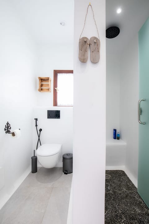 Combined shower/tub, hair dryer, towels