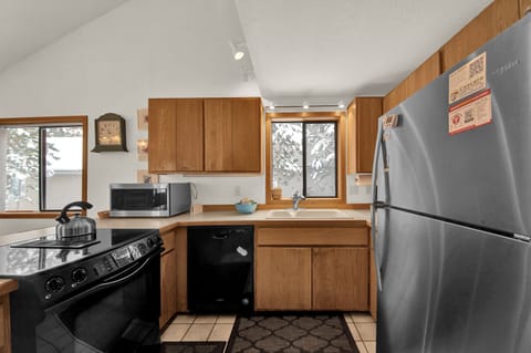 Plenty of natural light fills the kitchen