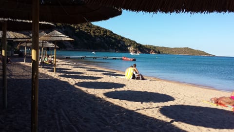 Beach nearby, sun loungers