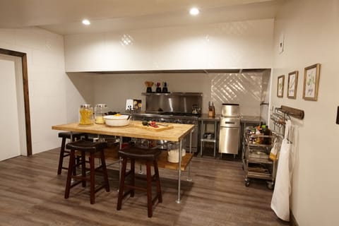 Professional Grade Kitchen with commercial grade range and commercial deep fryer