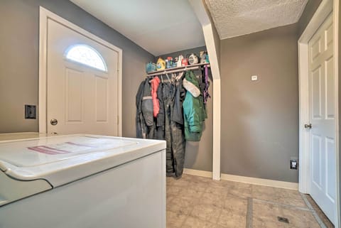 The mudroom offers a place to store your equipment.