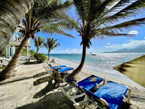 Beach nearby, sun loungers, beach towels