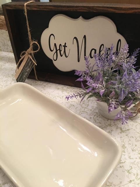 Hallway bathroom with 2 sinks.