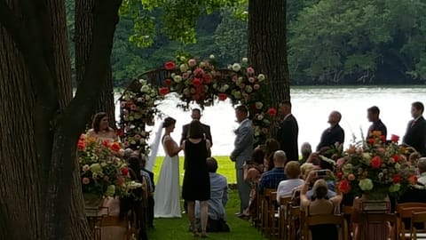 Outdoor banquet area