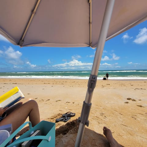 Beach nearby, sun loungers