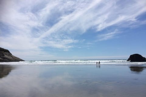 On the beach, beach towels