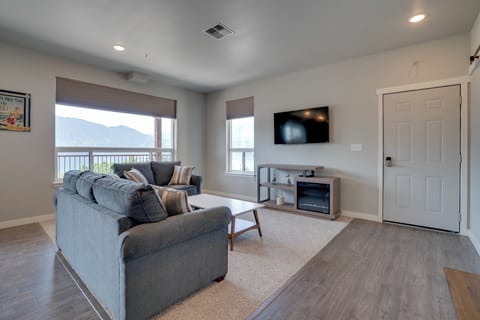 Living Room | 2nd-Floor Condo | Sleeper Sofa | Electric Fireplace