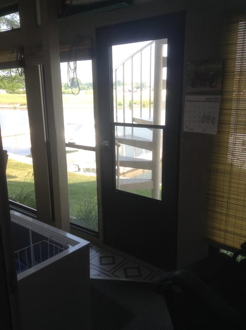 Bedroom looking out through porch