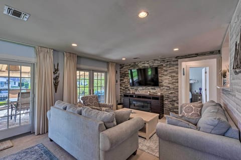 Host a movie night in this cozy living space with a flat-screen cable TV.