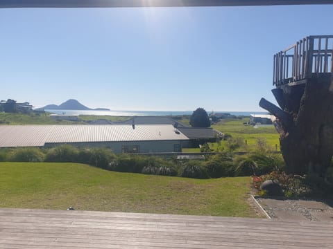 The view of the ocean from the deck 