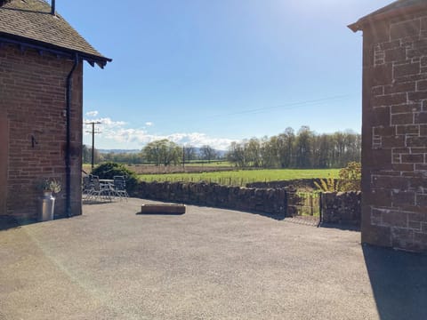 Spacious picturesque courtyard with parking for at least 7 vehicles | Halleaths Home Farm, Lochmaben
