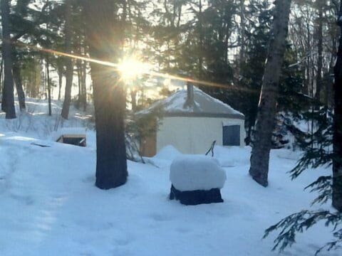 During winter months, the yurt is preheated. Complimentary SnowShoes included!
