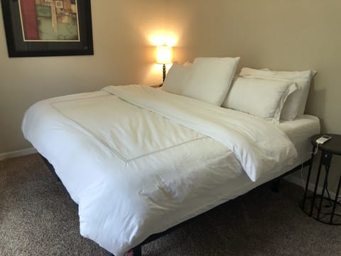 Hypo-allergenic bedding, iron/ironing board, travel crib, free WiFi