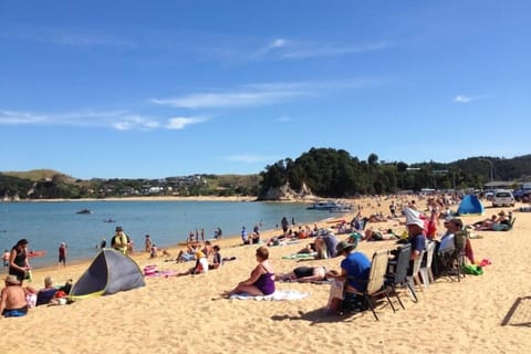 Beach nearby, sun loungers