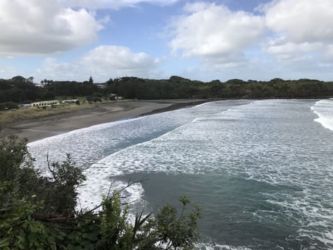 Beach nearby, sun loungers