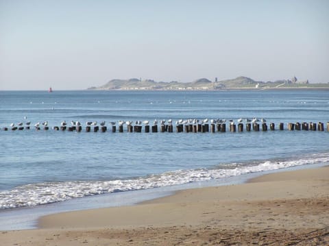 Beach nearby, sun loungers, beach towels