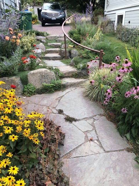 The cottage is down the driveway.  Parking on the street or in our driveway.