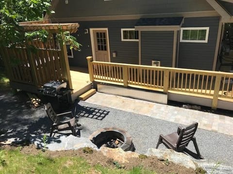 Fire pit and grilling area from hill