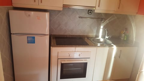 Fridge, microwave, oven, cookware/dishes/utensils