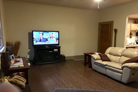 TV, DVD player, video library
