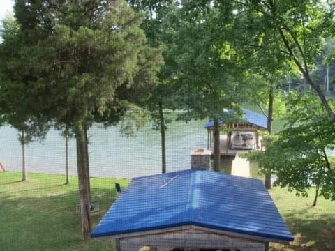 Taken looking out at lake from the screened porch.