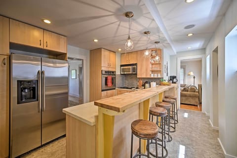 The kitchen is fully equipped with stainless steel appliances & cooking basics!